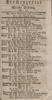 Kirchenzettel der Stadt Elbing, Nr. 37, 15 August 1819