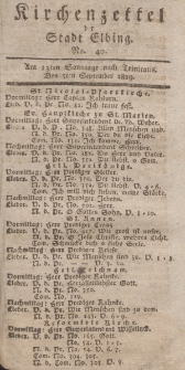 Kirchenzettel der Stadt Elbing, Nr. 40, 5 September 1819