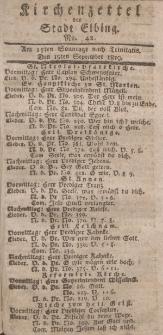 Kirchenzettel der Stadt Elbing, Nr. 42, 19 September 1819