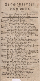 Kirchenzettel der Stadt Elbing, Nr. 43, 26 September 1819