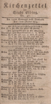 Kirchenzettel der Stadt Elbing, Nr. 46, 17 Oktober 1819