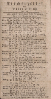 Kirchenzettel der Stadt Elbing, Nr. 49, 7 November 1819