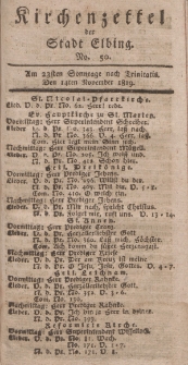 Kirchenzettel der Stadt Elbing, Nr. 50, 14 November 1819