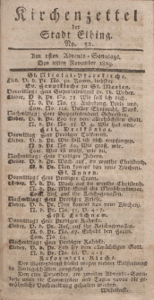 Kirchenzettel der Stadt Elbing, Nr. 52, 28 November 1819