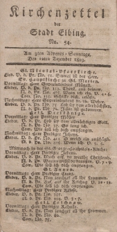 Kirchenzettel der Stadt Elbing, Nr. 54, 12 Dezember 1819