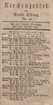 Kirchenzettel der Stadt Elbing, Nr. 54, 12 Dezember 1819