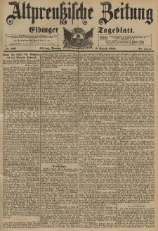 Altpreussische Zeitung, Nr.186 Sonntag 9 August 1896, 48. Jahrgang