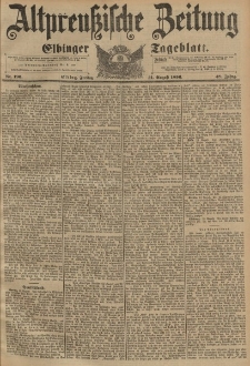 Altpreussische Zeitung, Nr.190 Freitag 14 August 1896, 48. Jahrgang