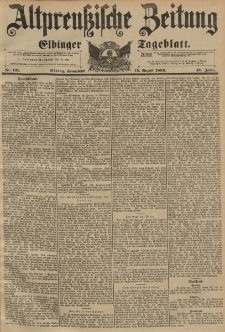 Altpreussische Zeitung, Nr.191 Sonnabend 15 August 1896, 48. Jahrgang