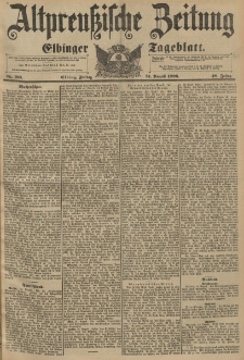 Altpreussische Zeitung, Nr.196 Freitag 21 August 1896, 48. Jahrgang