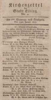 Kirchenzettel der Stadt Elbing, Nr. 4, 17 Januar 1813