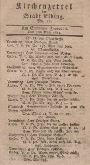 Kirchenzettel der Stadt Elbing, Nr. 11, 7 März 1813