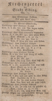 Kirchenzettel der Stadt Elbing, Nr. 15, 4 April 1813
