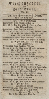 Kirchenzettel der Stadt Elbing, Nr. 20, 2 Mai 1813