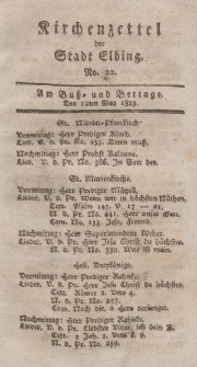 Kirchenzettel der Stadt Elbing, Nr. 22, 12 Mai 1813