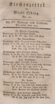 Kirchenzettel der Stadt Elbing, Nr. 30, 27 Juni 1813