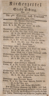 Kirchenzettel der Stadt Elbing, Nr. 31, 4 Juli 1813