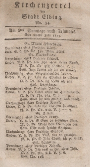 Kirchenzettel der Stadt Elbing, Nr. 34, 25 Juli 1813