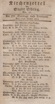Kirchenzettel der Stadt Elbing, Nr. 35, 1 August 1813