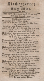 Kirchenzettel der Stadt Elbing, Nr. 40, 5 September 1813