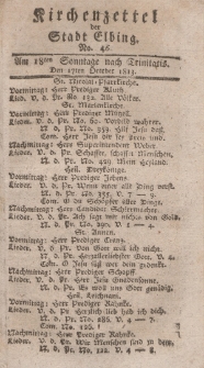 Kirchenzettel der Stadt Elbing, Nr. 46, 17 Oktober 1813