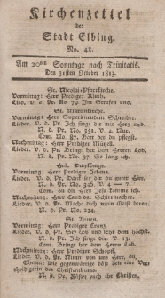 Kirchenzettel der Stadt Elbing, Nr. 48, 31 Oktober 1813