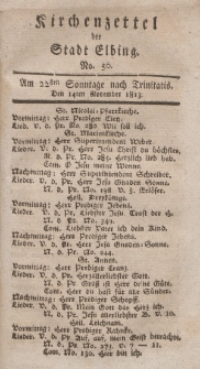 Kirchenzettel der Stadt Elbing, Nr. 50, 14 November 1813