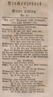 Kirchenzettel der Stadt Elbing, Nr. 51, 21 November 1813