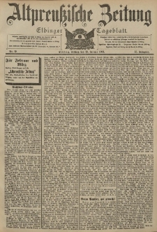 Altpreussische Zeitung, Nr. 19 Freitag 23 Januar 1903, 55. Jahrgang