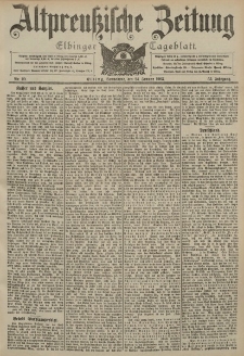 Altpreussische Zeitung, Nr. 20 Sonnabend 24 Januar 1903, 55. Jahrgang