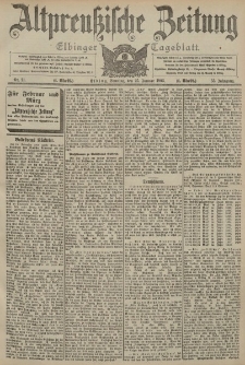 Altpreussische Zeitung, Nr. 21 Sonntag 25 Januar 1903, 55. Jahrgang