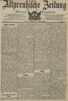 Altpreussische Zeitung, Nr. 34 Dienstag 10 Februar 1903, 55. Jahrgang