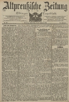 Altpreussische Zeitung, Nr. 36 Donnerstag 12 Februar 1903, 55. Jahrgang