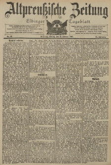 Altpreussische Zeitung, Nr. 37 Freitag 13 Februar 1903, 55. Jahrgang