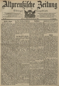 Altpreussische Zeitung, Nr. 43 Freitag 20 Februar 1903, 55. Jahrgang