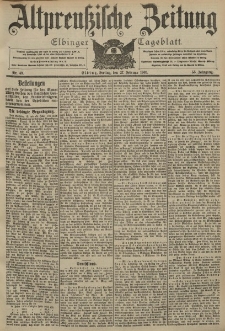 Altpreussische Zeitung, Nr. 49 Freitag 27 Februar 1903, 55. Jahrgang