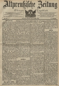 Altpreussische Zeitung, Nr. 58 Dienstag 10 März 1903, 55. Jahrgang