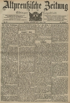Altpreussische Zeitung, Nr. 60 Donnerstag 12 März 1903, 55. Jahrgang