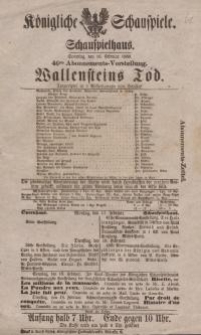 Bestandteil Nr. 62 der Nitschmanns Sammlungen: "Wallensteins Tod"