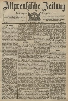 Altpreussische Zeitung, Nr. 73 Freitag 27 März 1903, 55. Jahrgang