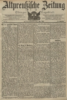 Altpreussische Zeitung, Nr. 80 Sonnabend 4 April 1903, 55. Jahrgang