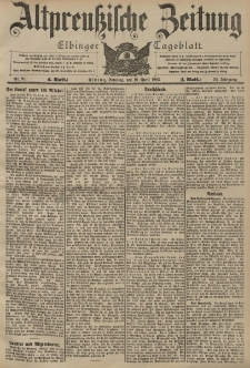 Altpreussische Zeitung, Nr. 91 Sonntag 19 April 1903, 55. Jahrgang