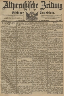 Altpreussische Zeitung, Nr. 214 Freitag 11 September 1896, 48. Jahrgang
