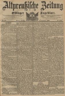 Altpreussische Zeitung, Nr. 217 Dienstag 15 September 1896, 48. Jahrgang