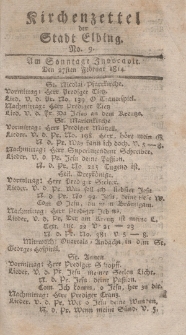 Kirchenzettel der Stadt Elbing, Nr. 9, 27 Februar 1814