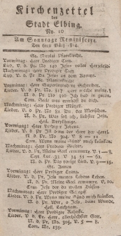 Kirchenzettel der Stadt Elbing, Nr. 10, 6 März 1814