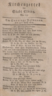 Kirchenzettel der Stadt Elbing, Nr. 14, 3 April 1814