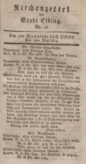 Kirchenzettel der Stadt Elbing, Nr. 19, 1 Mai 1814