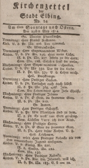 Kirchenzettel der Stadt Elbing, Nr. 24, 22 Mai 1814