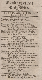 Kirchenzettel der Stadt Elbing, Nr. 24, 22 Mai 1814